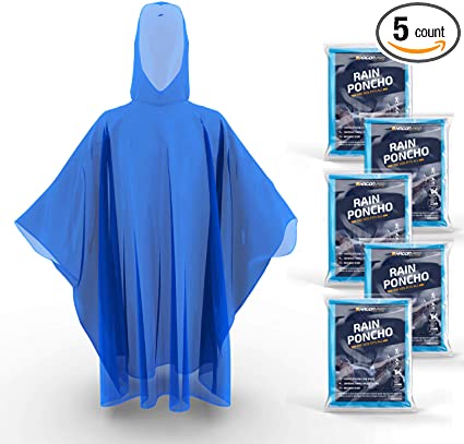 Disposable Rain Ponchos for Adults by Hagon Pro