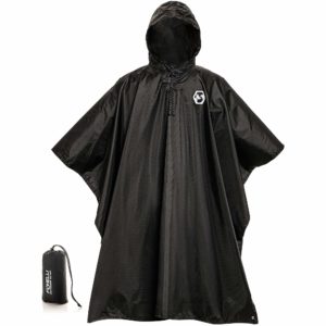 Hooded Rain Poncho Waterproof Emergency Military Ponchos by Foxelli